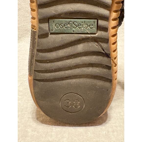 Josef Seibel 38 (US 7-7.5) Maren Leather Ankle Boot Wool Knit Shearling Lined - Picture 6 of 10